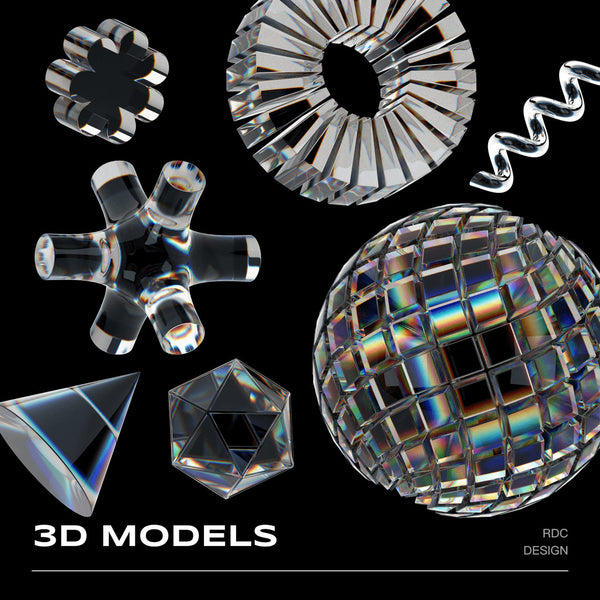3D MODEL | 🔮 39 Transparent Glass Crystal Shape Models – Blender