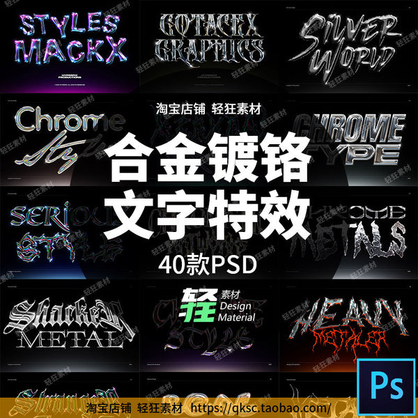 3D DESIGN | 🚀 Futuristic Acid Chrome Holographic Alloy Font FX – Photoshop