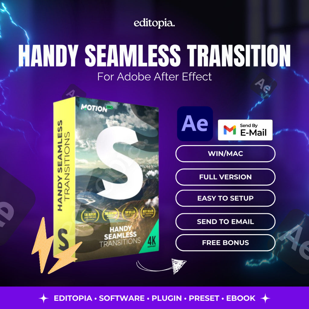 Handy Seamless Transitions - Motion Bro - Adobe After Effect Preset Transition - After Effect Preset Plugin[ MICHIGO STU