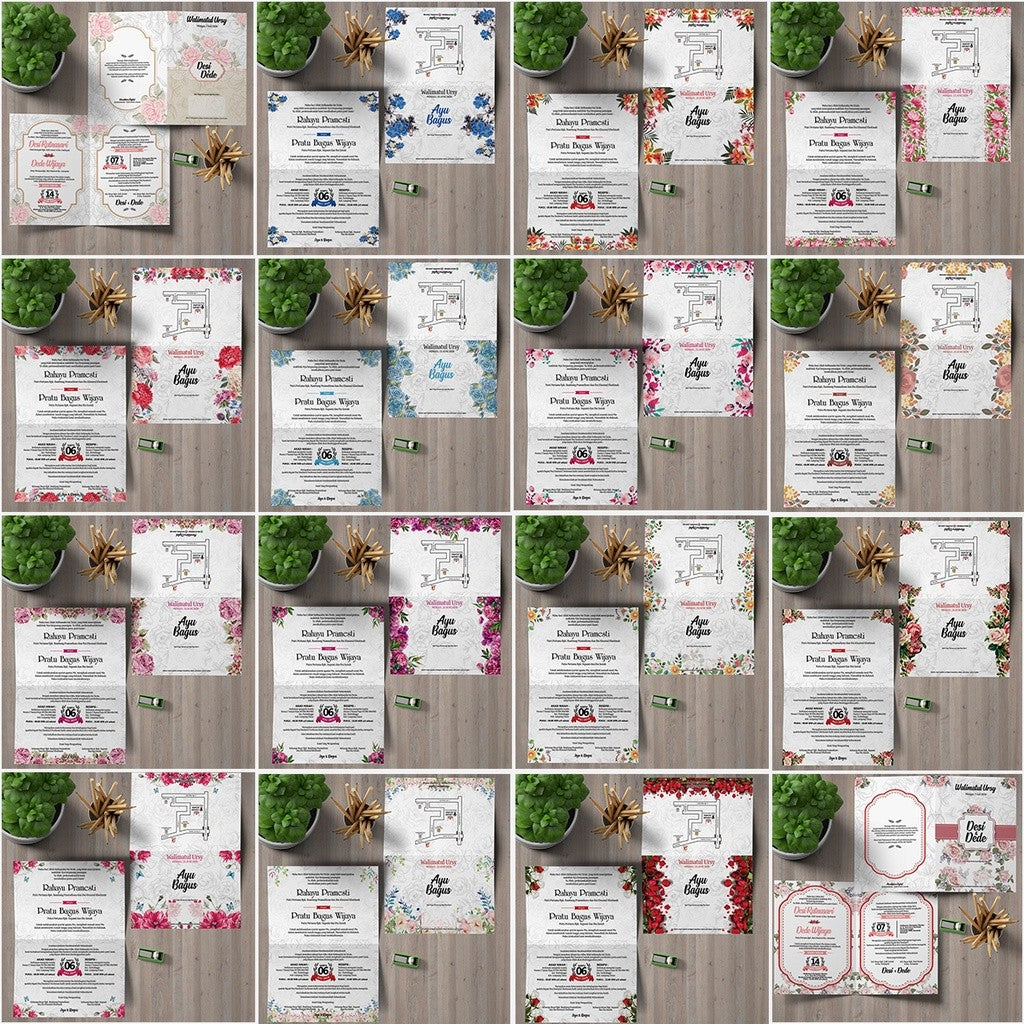 850+ Template Desain Undangan Pernikahan Kekinian Aesthetic Rustic Corel Draw (Format CDR)[ MICHIGO STUDIO ]