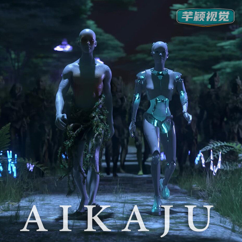Anyma4K行走路情侣机械器人视频酒吧夜店待机开场转场LED屏VJ素材[ MICHIGO STUDIO ]