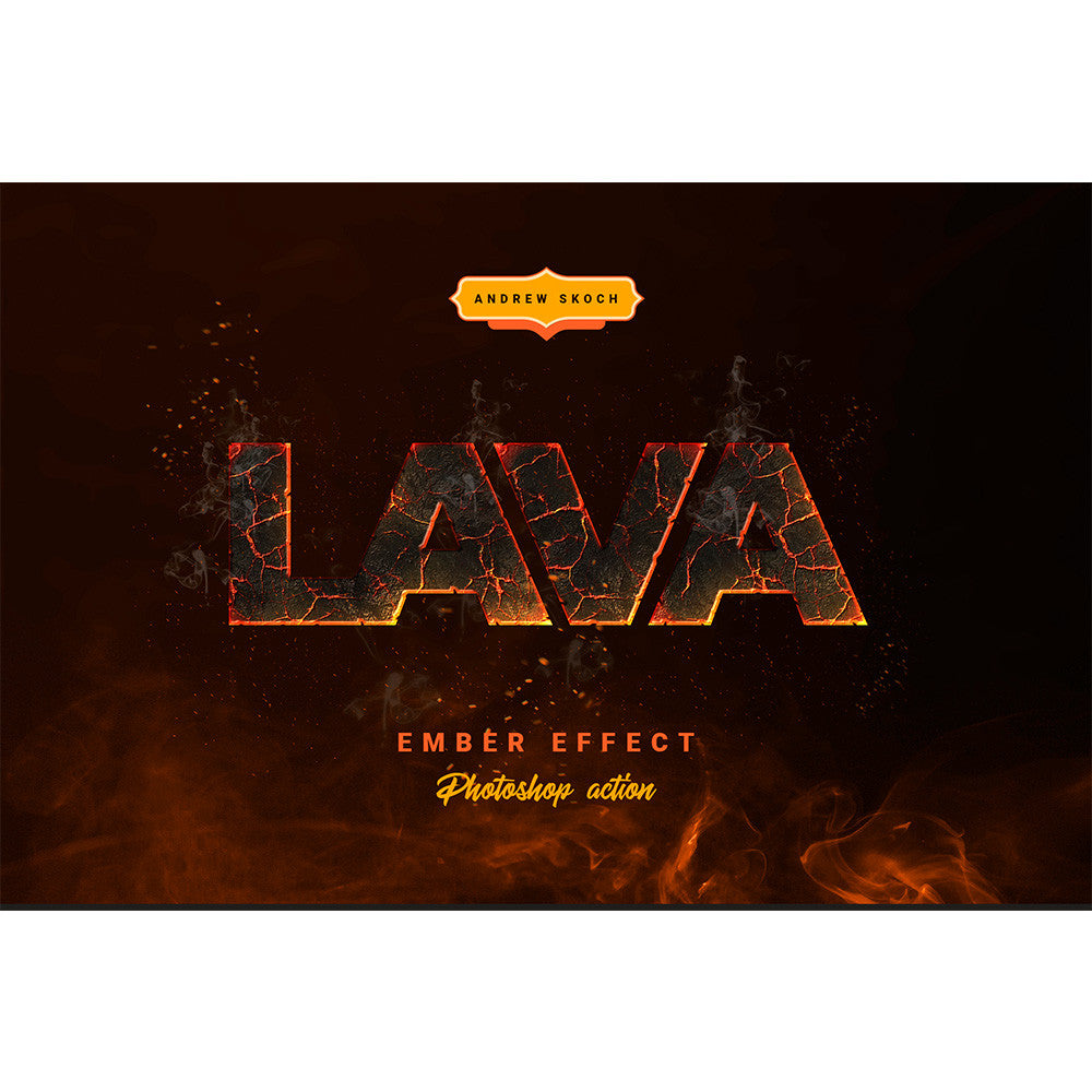 Cool Flame Ashes Font Effect PS Action Brush Pattern Crack Game Burning 3D Text Poster Title