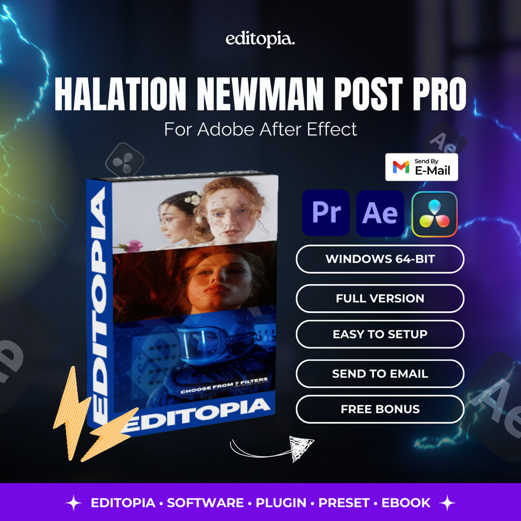 Halation Newman Post Pro Filter Pack 2.0 - Aescript Plugin - Adobe After Effect - Adobe Premiere Pro[ MICHIGO STUDIO ]