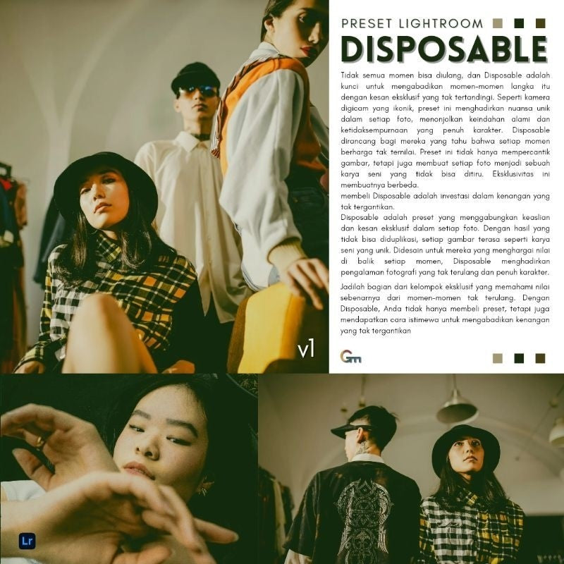 PRESET LIGHTROOM DISPOSABLE V1 AESTHETIC PREMIUM - BEST SELLER[ MICHIGO STUDIO ]