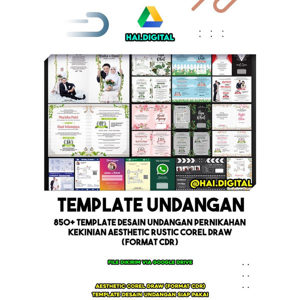 850+ Template Desain Undangan Pernikahan Kekinian Aesthetic Rustic Corel Draw (Format CDR)[ MICHIGO STUDIO ]