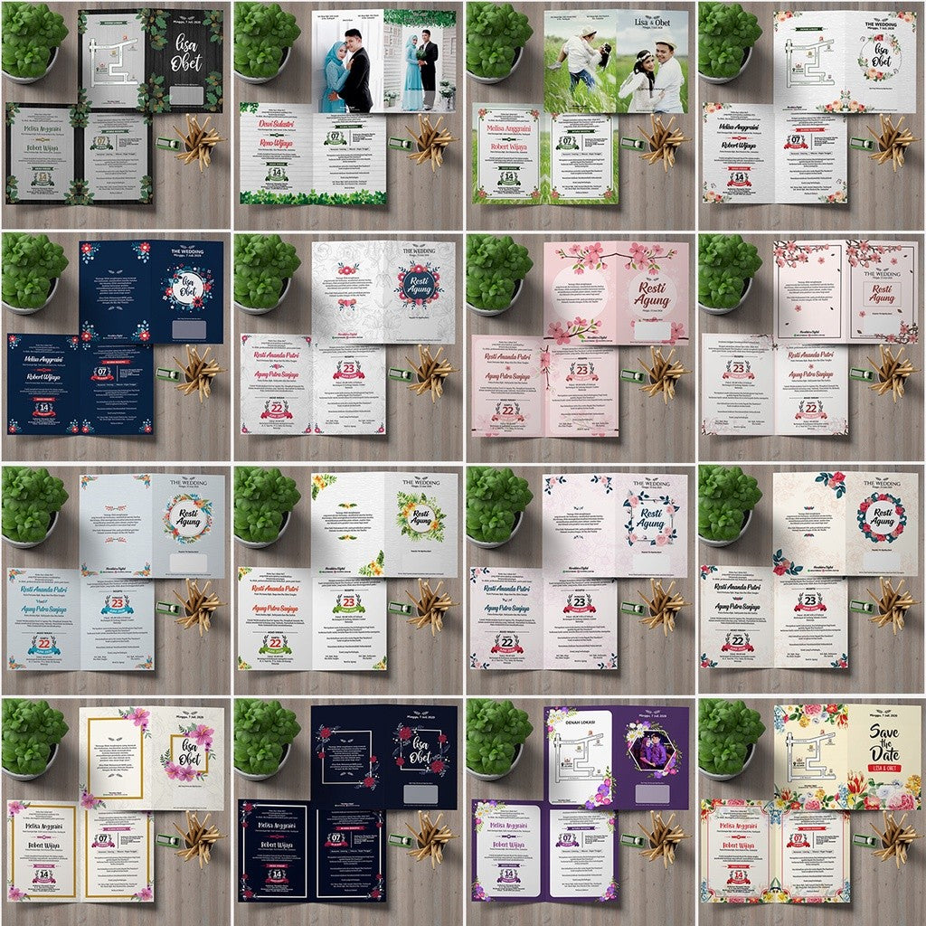850+ Template Desain Undangan Pernikahan Kekinian Aesthetic Rustic Corel Draw (Format CDR)[ MICHIGO STUDIO ]