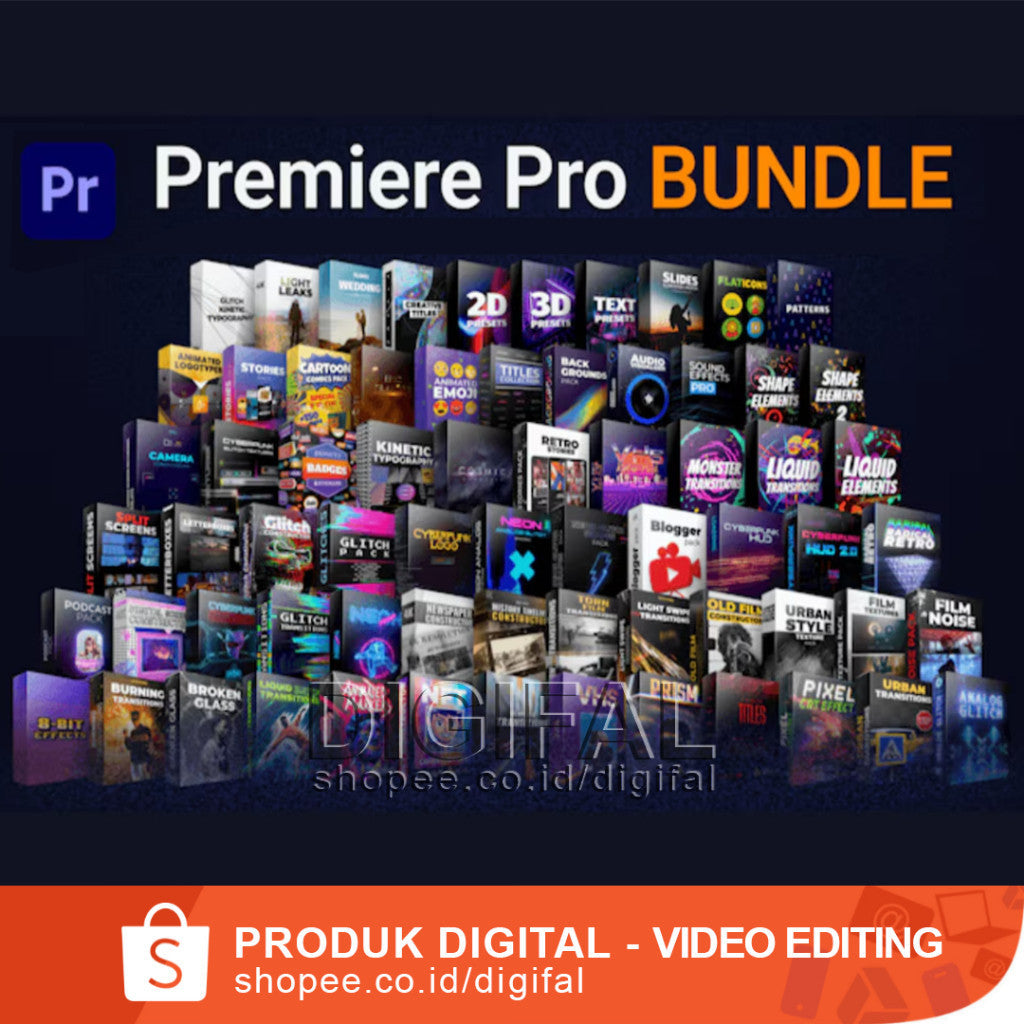 Premier Pro Video Editing Pack Ultimate, Presets, Color Grading, Text, Sound Effect, VFX, Light Effects, Glitch[ MICHIGO