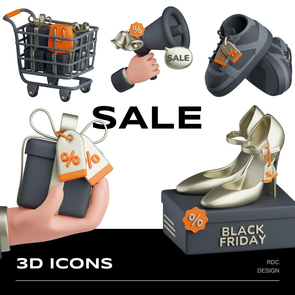 3D MODEL | 👟 Promo Pack (Shoes, Coins, Gift Box, Cart, Coupons, Heels) – Blender | C4D