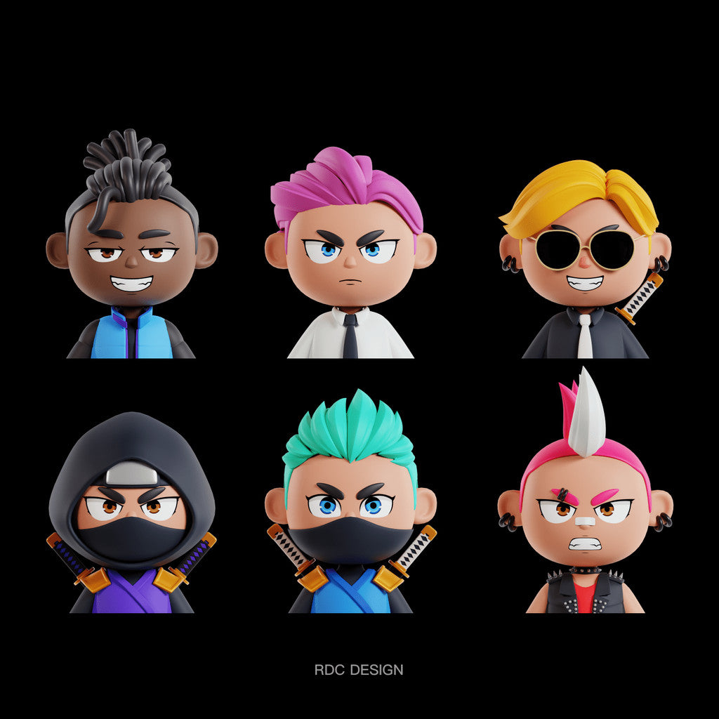 3D MODEL | 🤖 20 Cyberpunk Futuristic Character Avatars – Blender