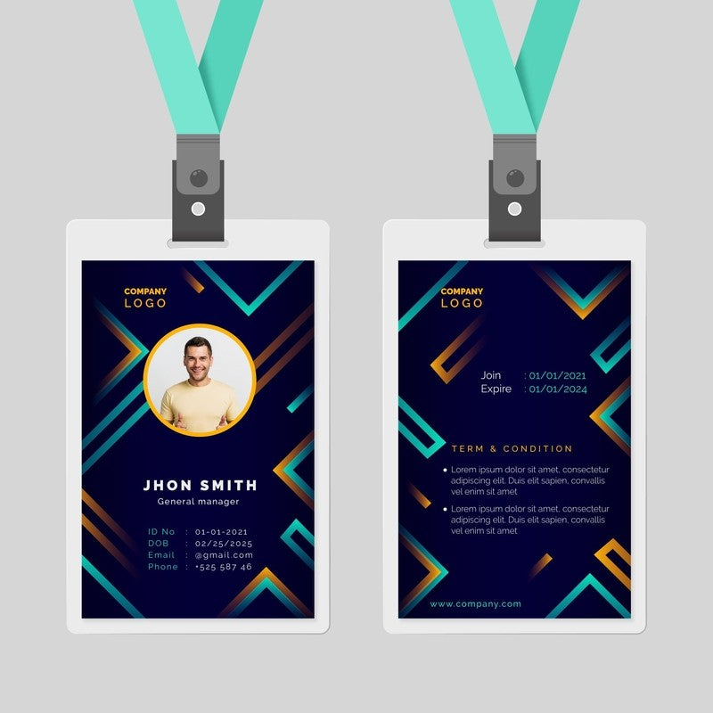 VECTOR | 📐 Work ID Card Template – EPS | AI Editable Badge
