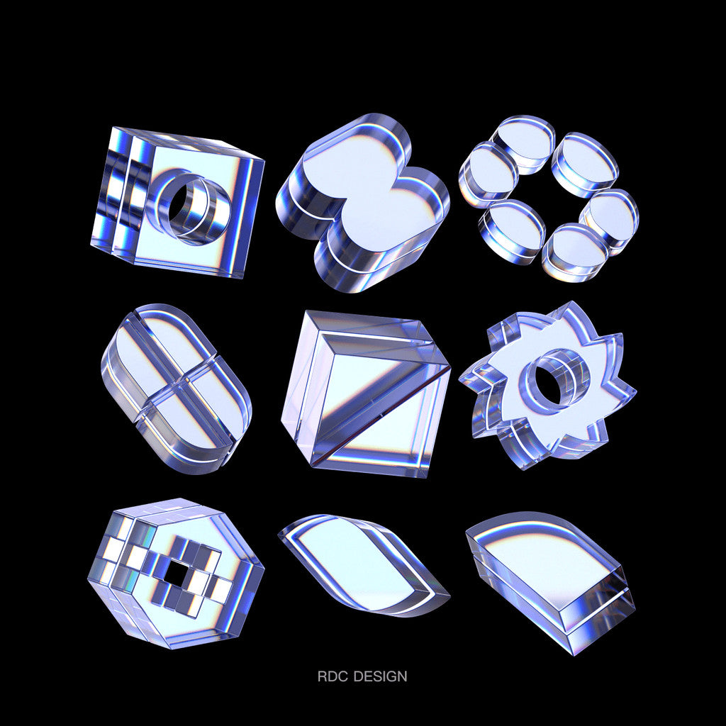 3D MODEL | 💎 60 Elegant Glass Crystal Y2K Models – Blender