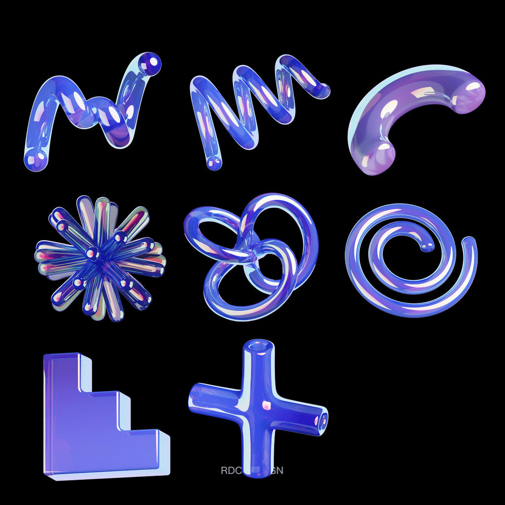 3D MODEL | ⚙️ 20 Cyber Tech Y2K Metallic Models – C4D | Blender