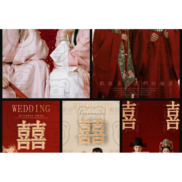 PSD | 💒 Chinese Traditional Hanfu Wedding Welcome Poster X-Stand Banner PSD Template [MICHIGO STUDIO]