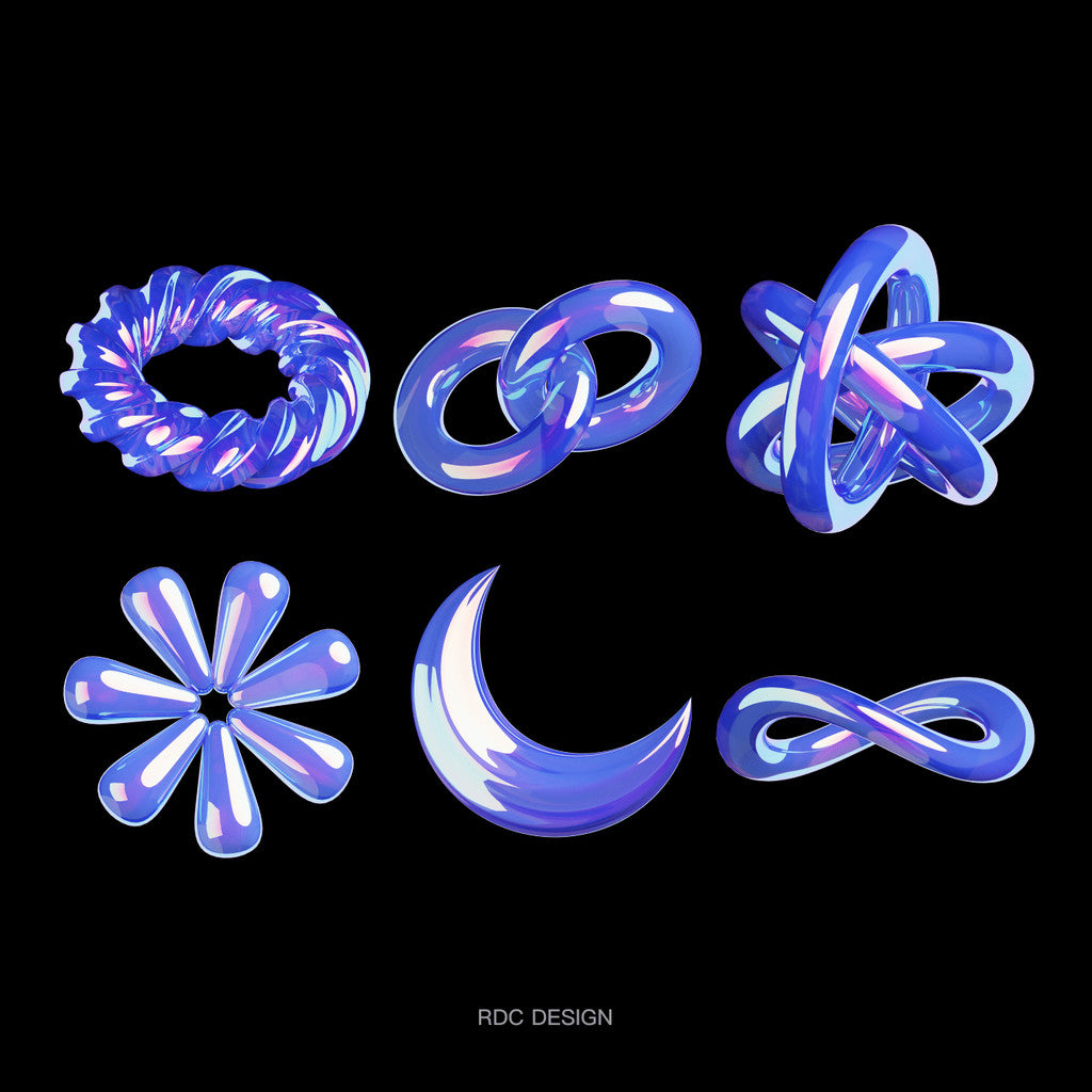 3D MODEL | ⚙️ 20 Cyber Tech Y2K Metallic Models – C4D | Blender