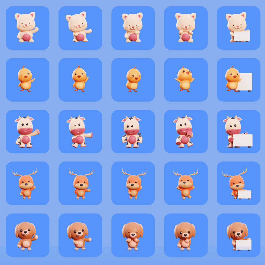3D MODEL | 🐾 50+ Animal Characters (Cat, Dog, Cow, Deer etc.) – Blender