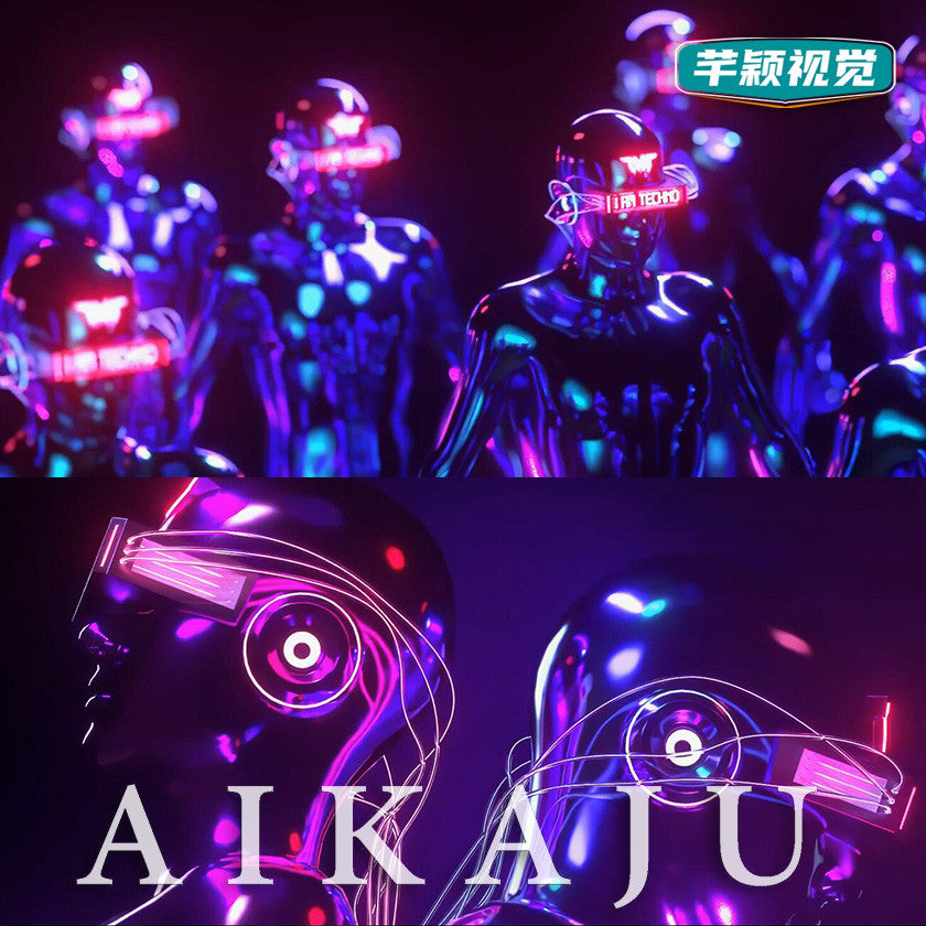 动感舞曲节奏感声影techno人物动画 KTV酒吧包厢电视大屏视频素材[ MICHIGO STUDIO ]