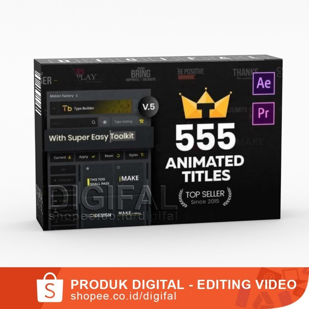 Motion Factory - TypoKing Title Animation Pack V5 - Premiere Pro (MOGRT) dan After Effect (Extension)[ MICHIGO STUDIO ]