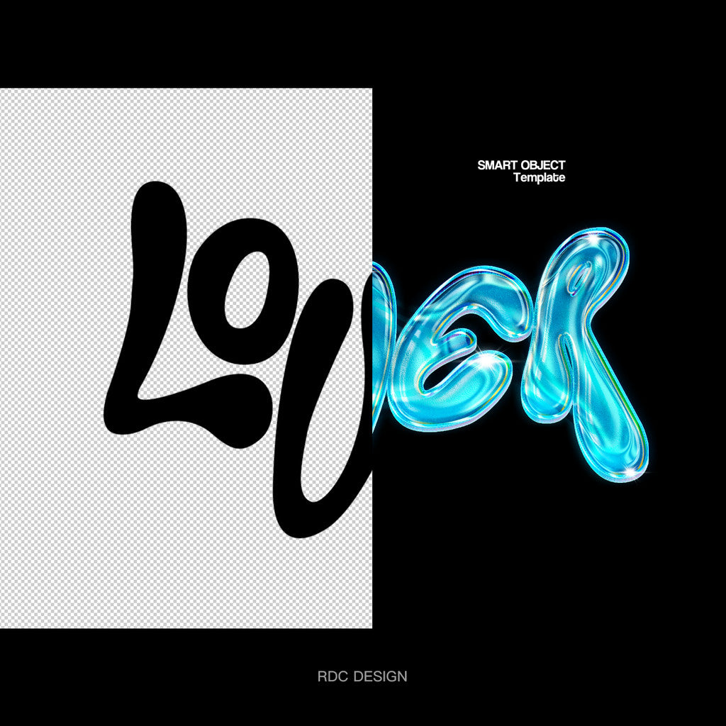 3D DESIGN | 💧 Y2K Blue Droplet Chrome Font Logo Mockup Template – Photoshop