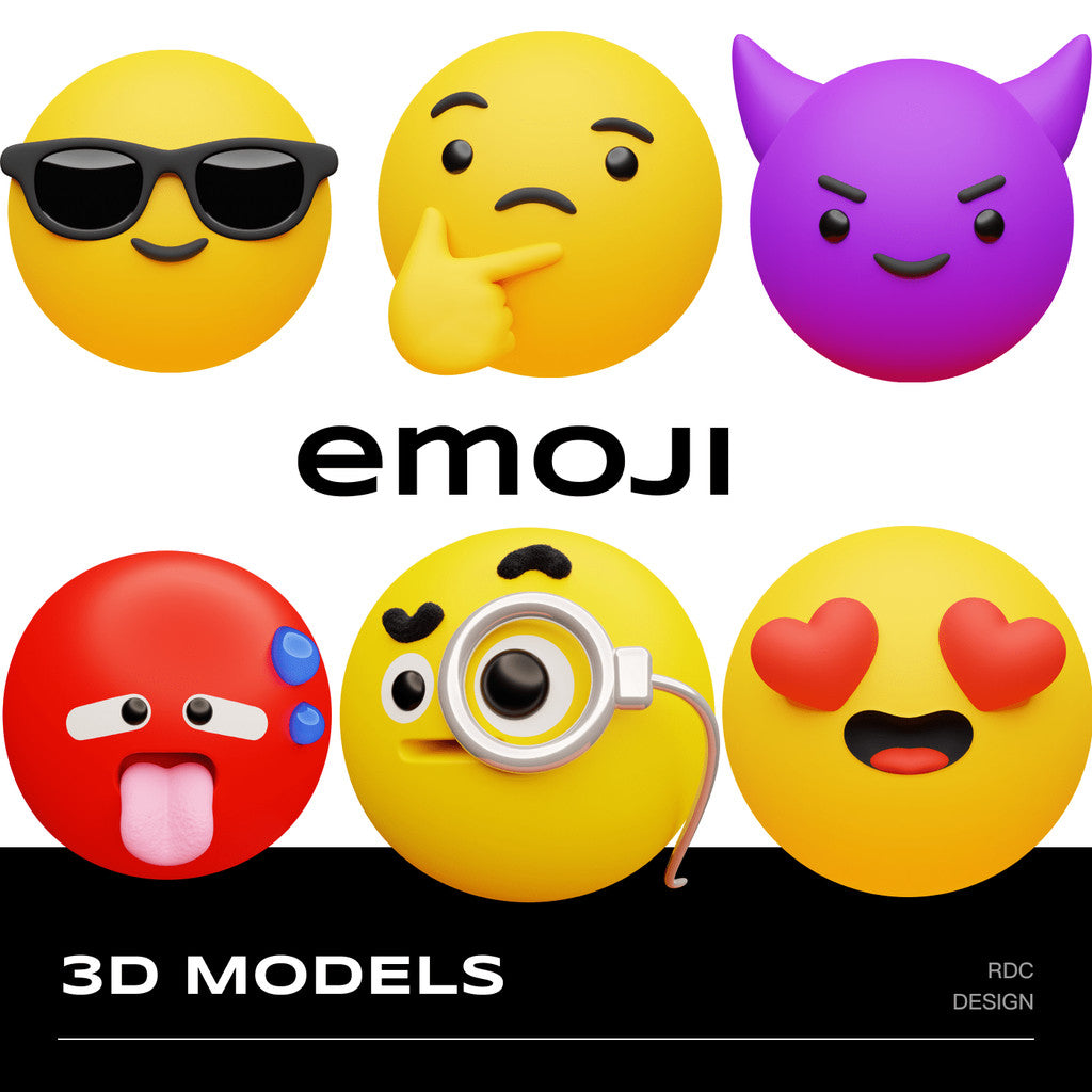 3D MODEL | 😀 220 Cute Emoji & Gesture 3D Models – Blender