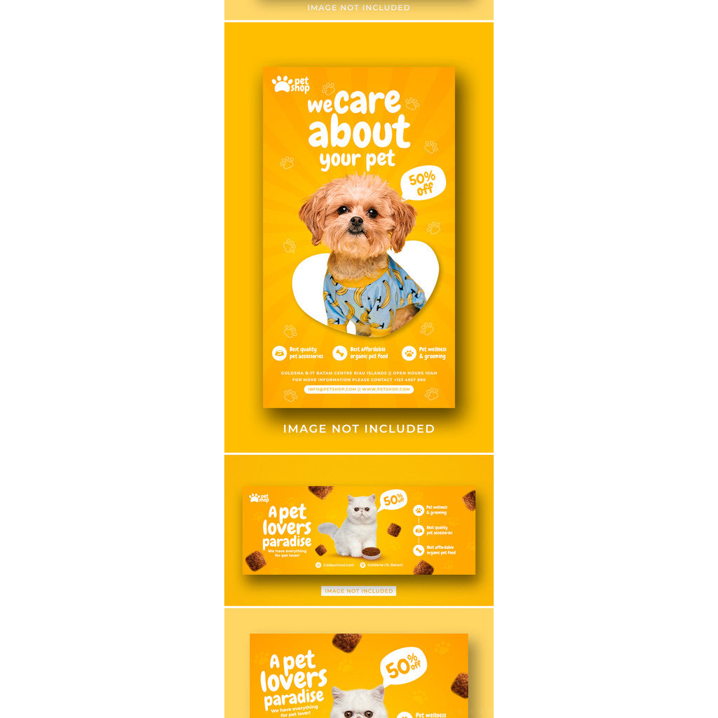 PSD | 🐱 Cute Cat Poster Template – Pet Shop Promo Flyer