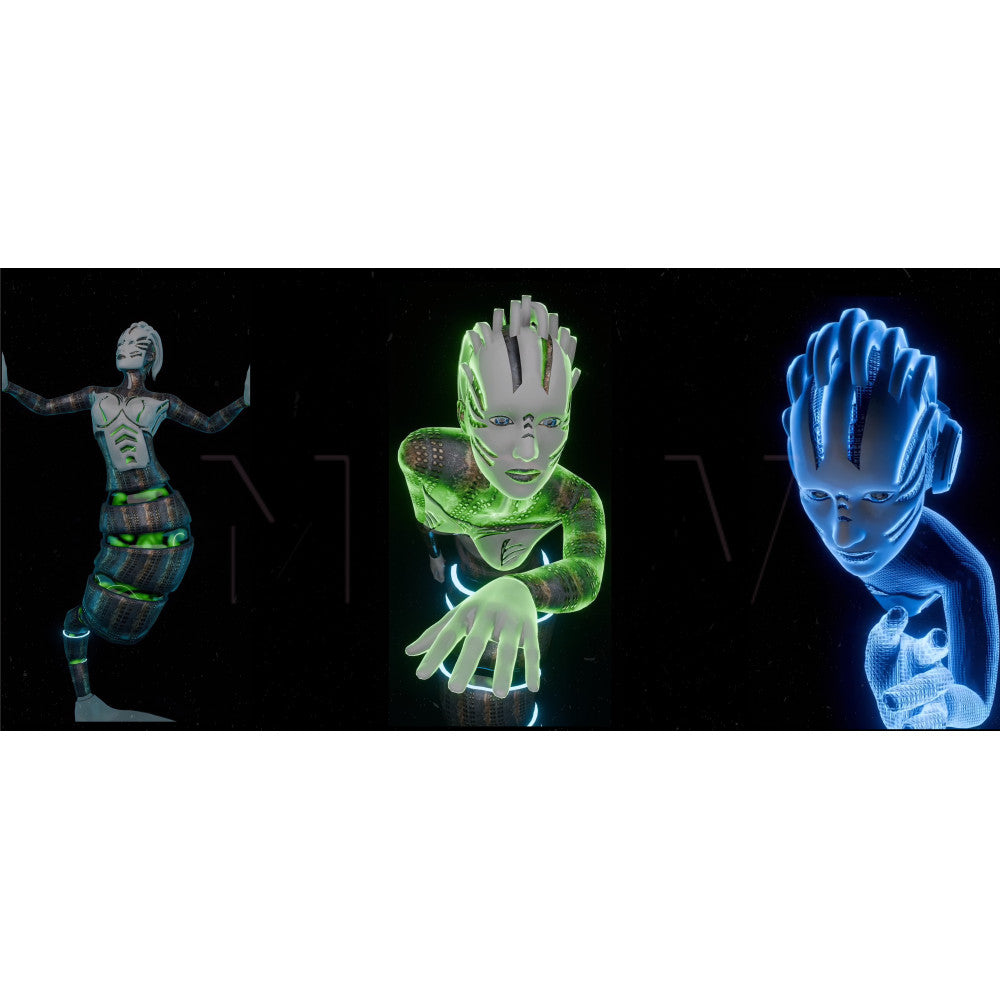 国外裸眼3D机械科技人物动画全息投影 LED大屏幕背景视频vj素材[ MICHIGO STUDIO ]