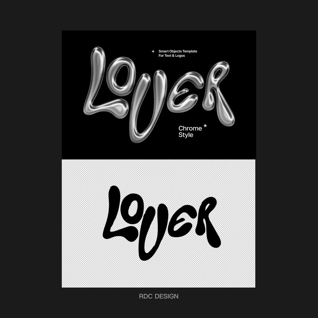3D DESIGN | 🆒 Y2K Metal Font Logo Mockup Template – Photoshop