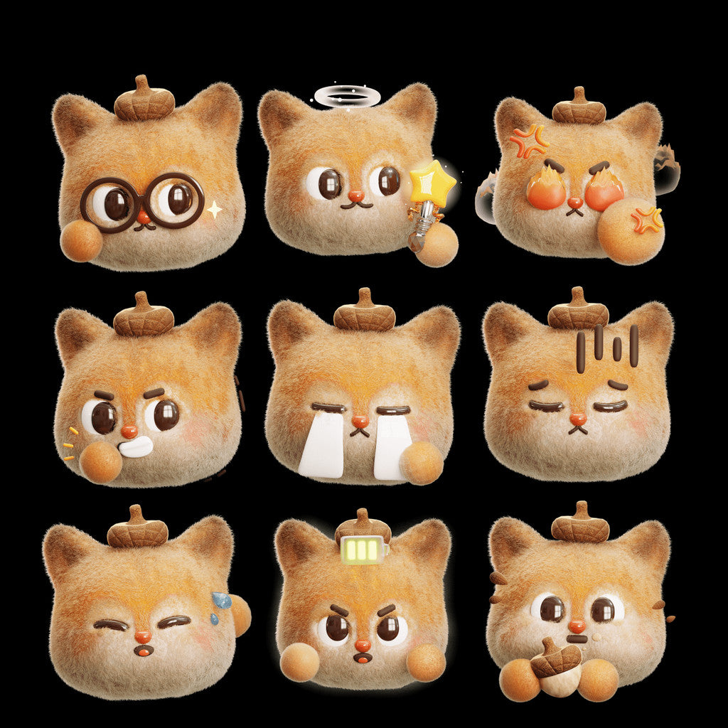 3D MODEL | 🐻 25 Cute 3D Plush Bear Emoji Pack – Blender | C4D