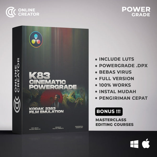 K83 Cinematic PowerGrade Kodak 2383 Film Emulation[ MICHIGO STUDIO ]