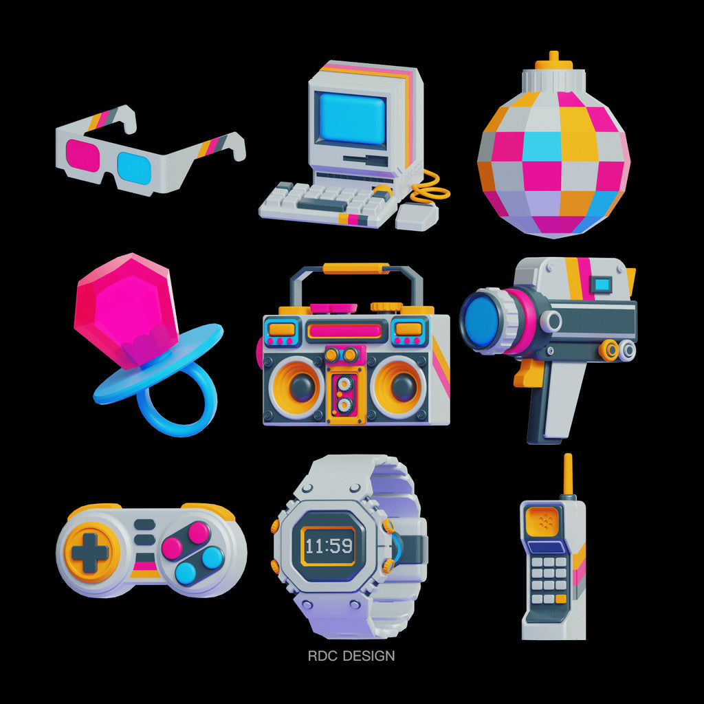 3D MODEL | 📻 25 Retro Radio, Console, Watch & Camera Models – C4D | Blender