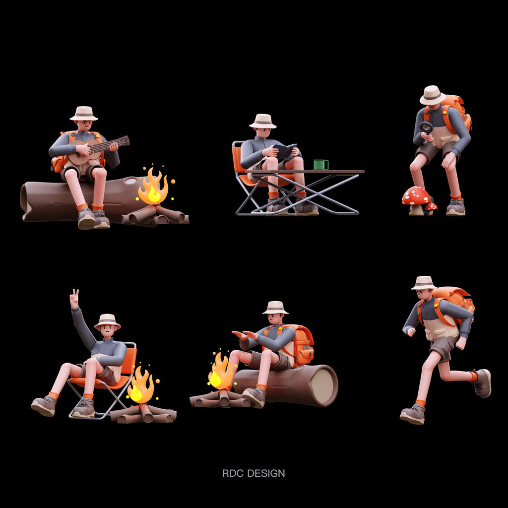 3D MODEL | 🏕️ 20 Camping & Outdoor Character Models – Blender