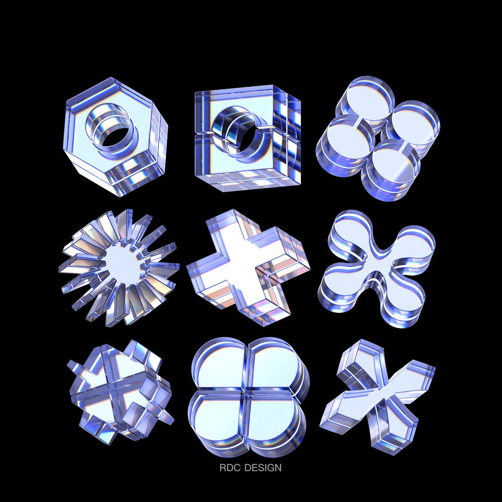 3D MODEL | 💎 60 Elegant Glass Crystal Y2K Models – Blender
