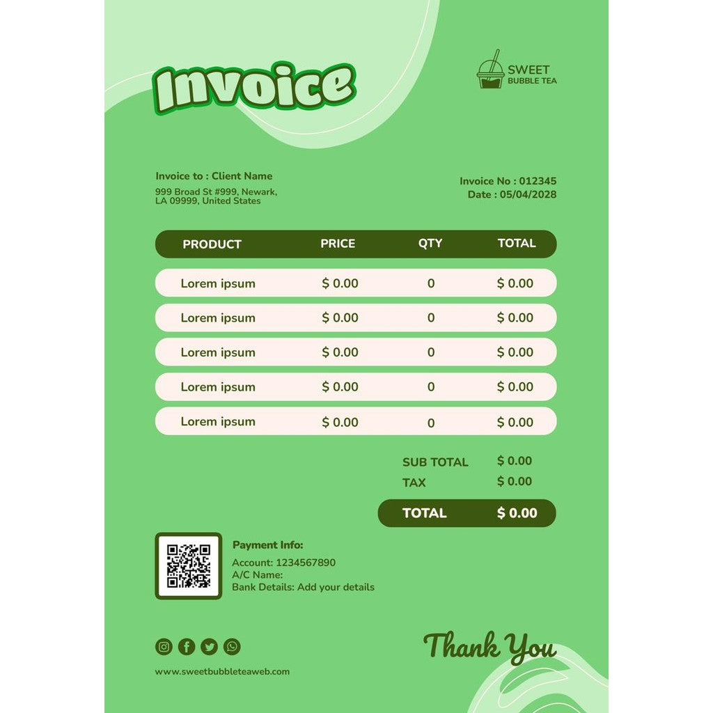 PSD | 🥤 Drink Poster Template – Bubble Tea | Juice | Coffee Menu