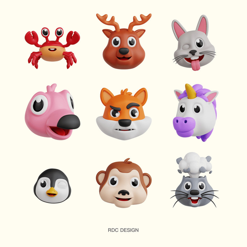 3D MODEL | 🦄 Cartoon Animal Models (Cat, Dolphin, Pig, Panda, Unicorn, Lion etc.) – Blender | C4D