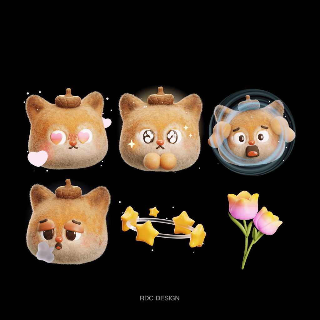 3D MODEL | 🧸 24 Cute 3D Plush Bear Emoji Pack – Blender | C4D