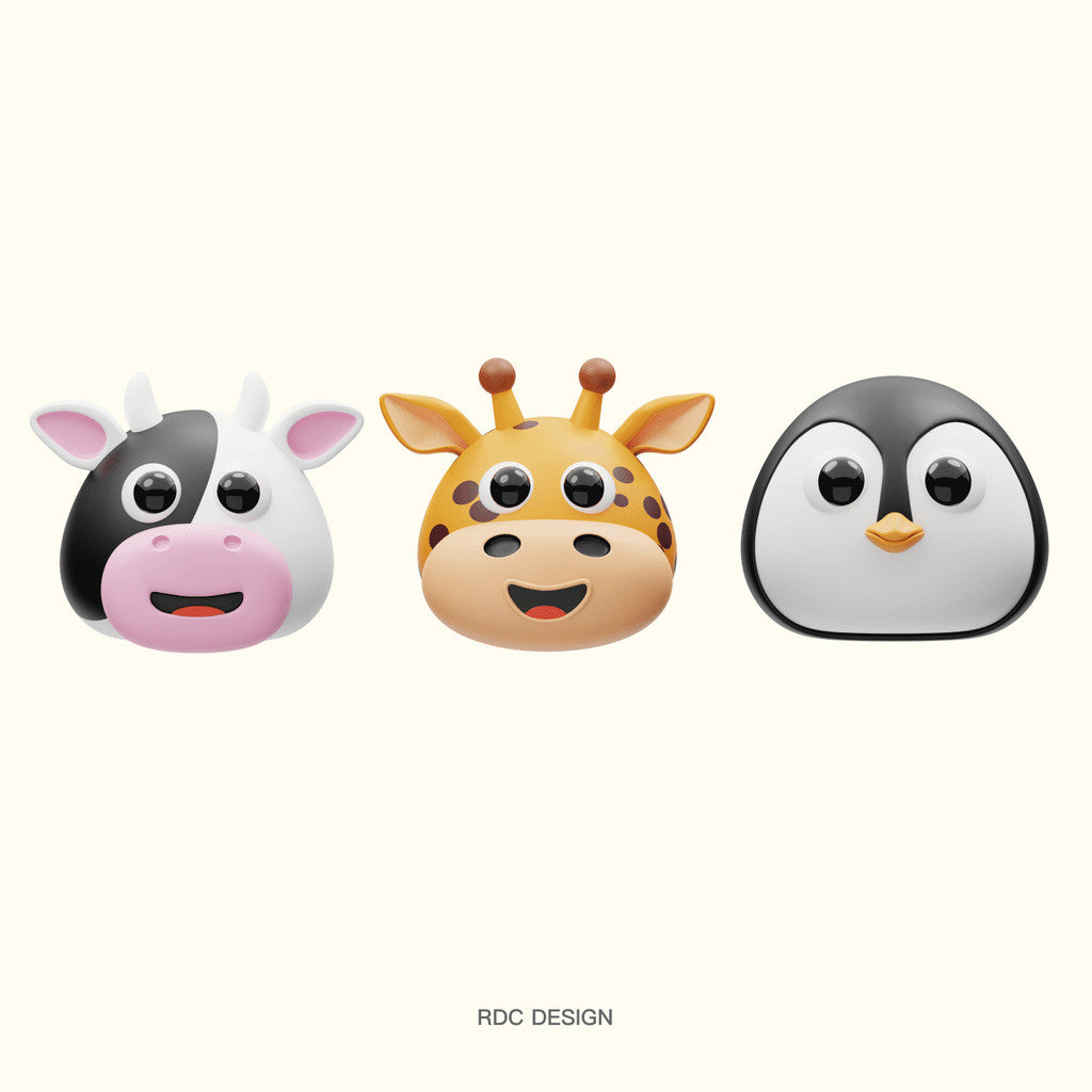 3D MODEL | 🐱 Cute Cartoon Animal Avatars (Cat, Chick, Cow, Bunny, Bear) – Blender | C4D