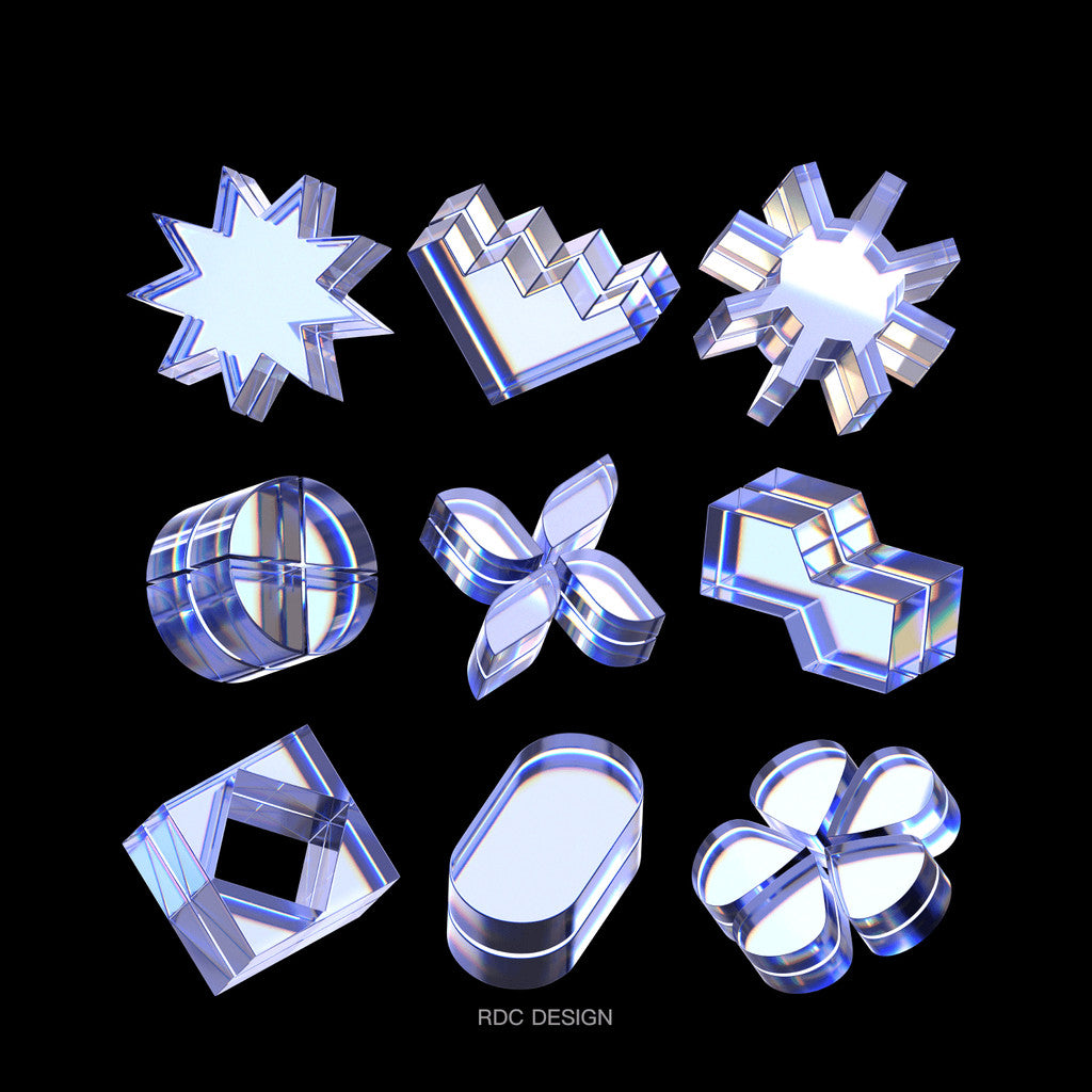 3D MODEL | 💎 60 Elegant Glass Crystal Y2K Models – Blender