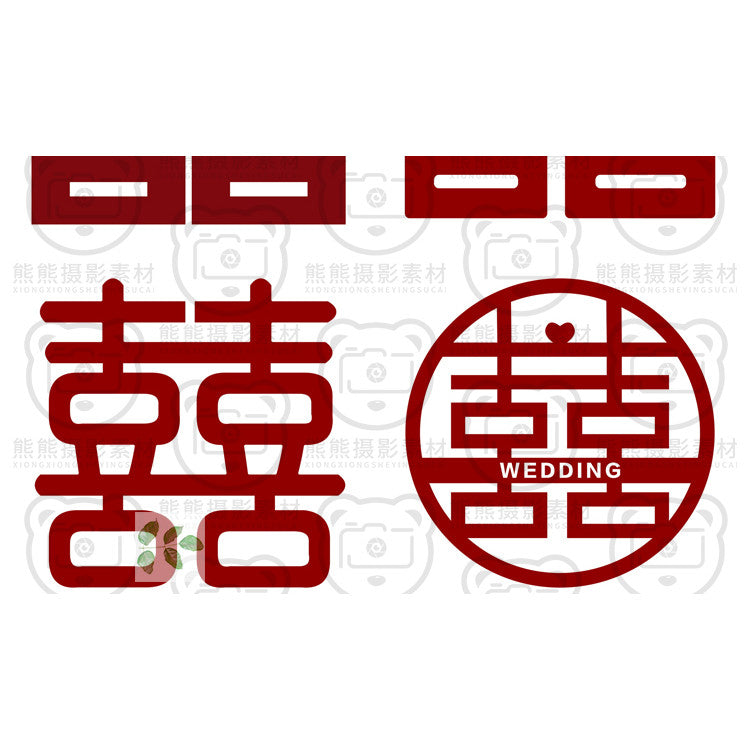 PSD | 🖼️ Red Double Happiness Wedding Decoration & Floral Arrangement Template [MICHIGO STUDIO]