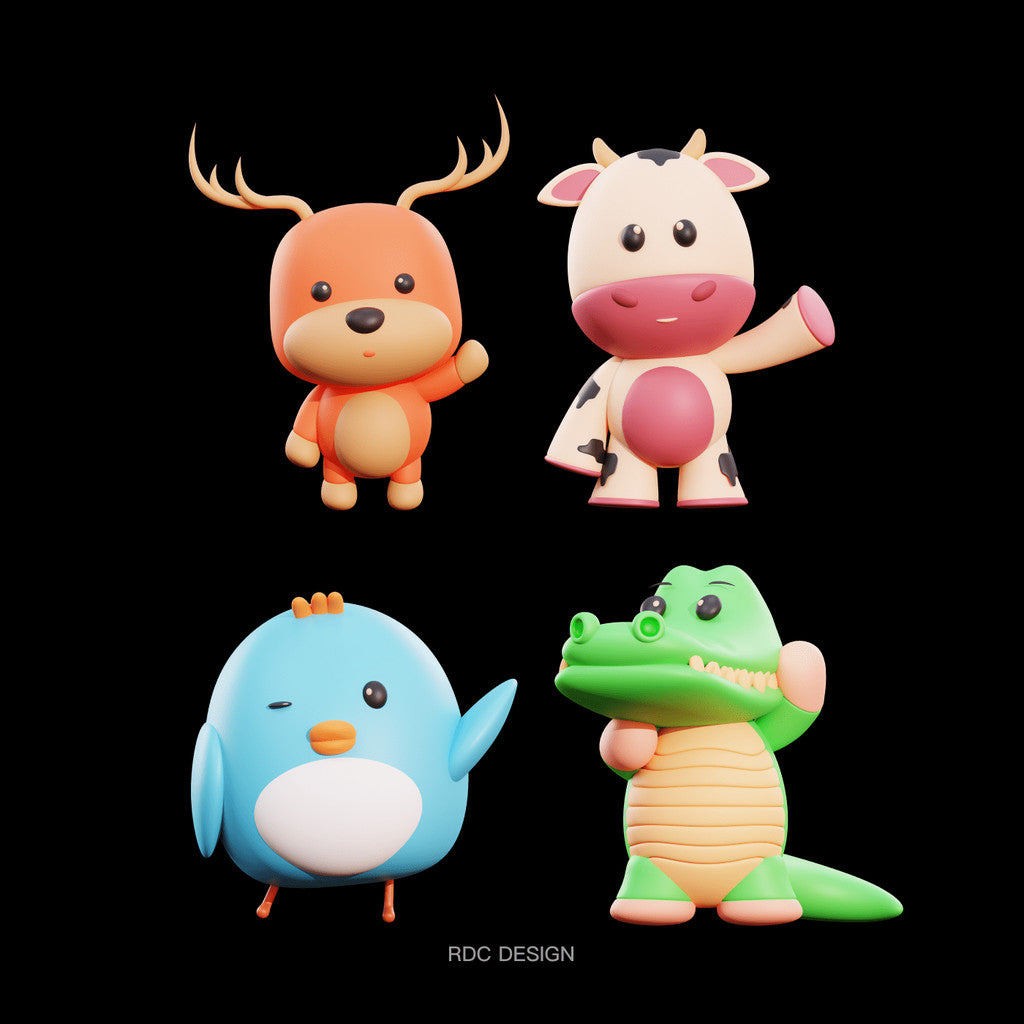 3D MODEL | 🐾 50+ Animal Characters (Cat, Dog, Cow, Deer etc.) – Blender