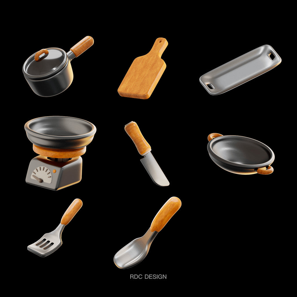 3D MODEL | 🍳 20 Kitchen Utensils & Cookware Set – Blender