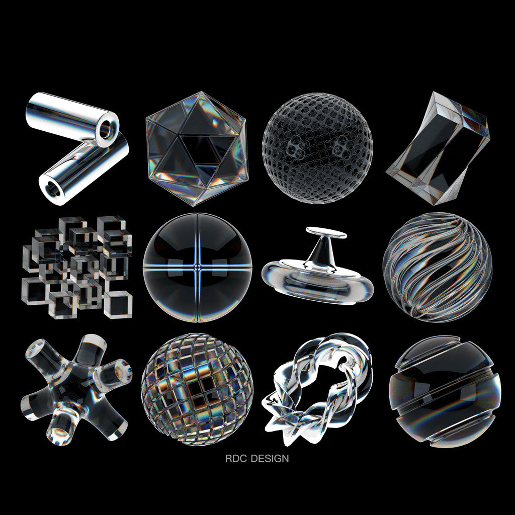 3D MODEL | 🔮 39 Transparent Glass Crystal Shape Models – Blender
