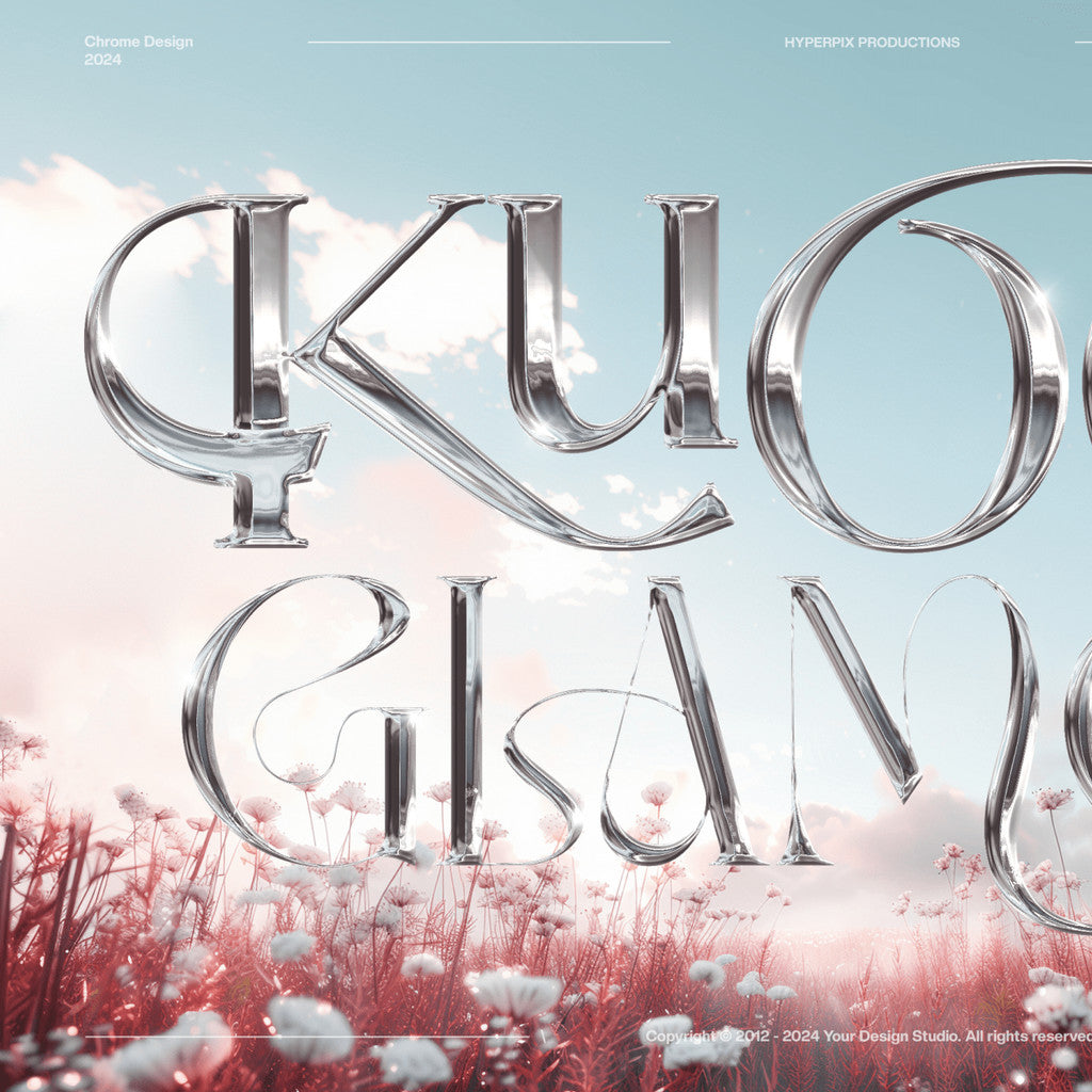 3D DESIGN | 💠 Y2K Sharp Silver Chrome Font Logo Mockup Template – Photoshop