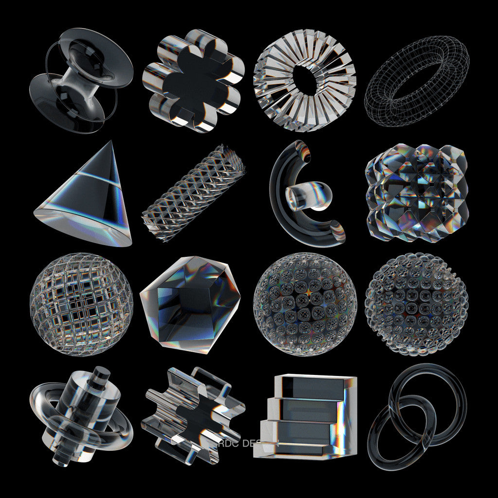 3D MODEL | 🔮 39 Transparent Glass Crystal Shape Models – Blender
