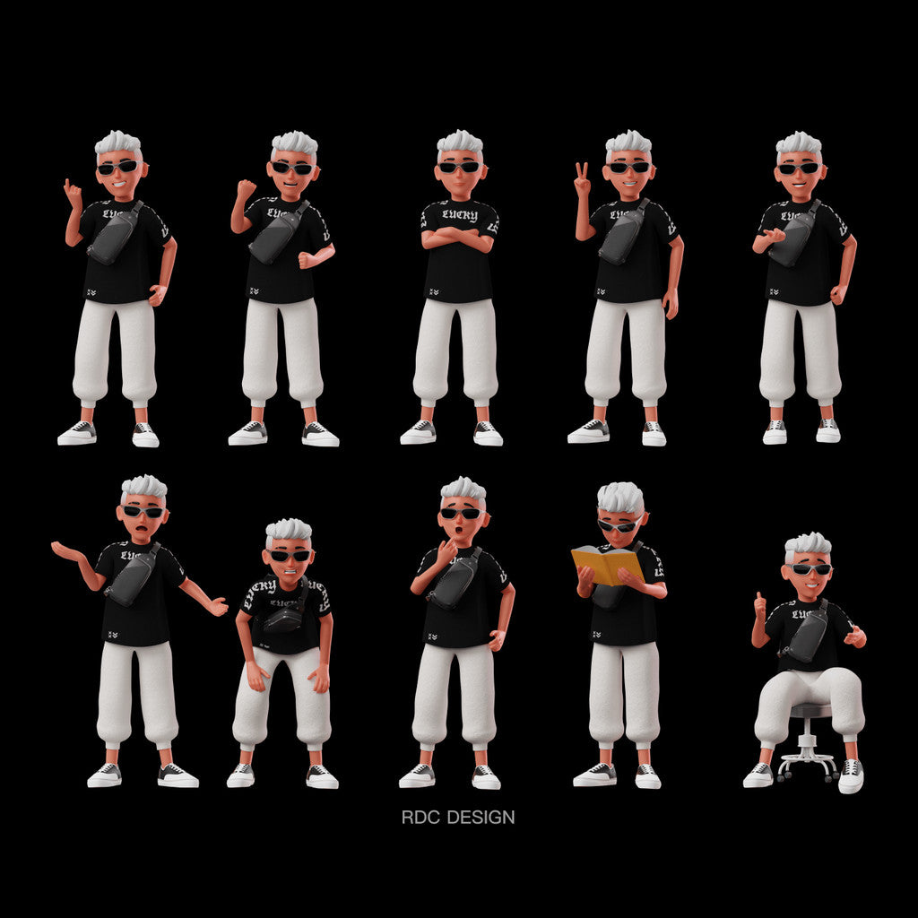3D MODEL | 🕺 30 Male Character Poses & Body Models – C4D | Blender