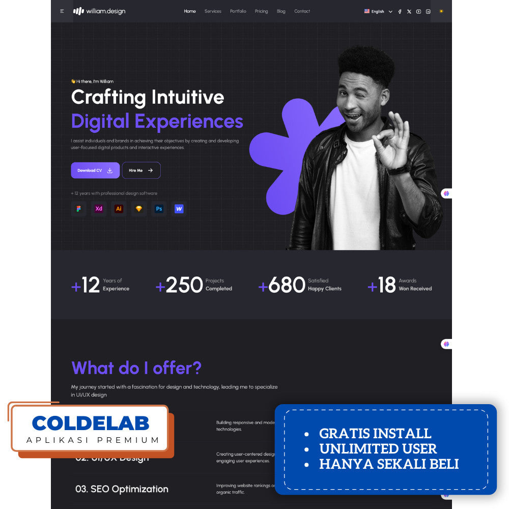 Source Code Website Portofolio Resume CV Laravel[ MICHIGO STUDIO ]