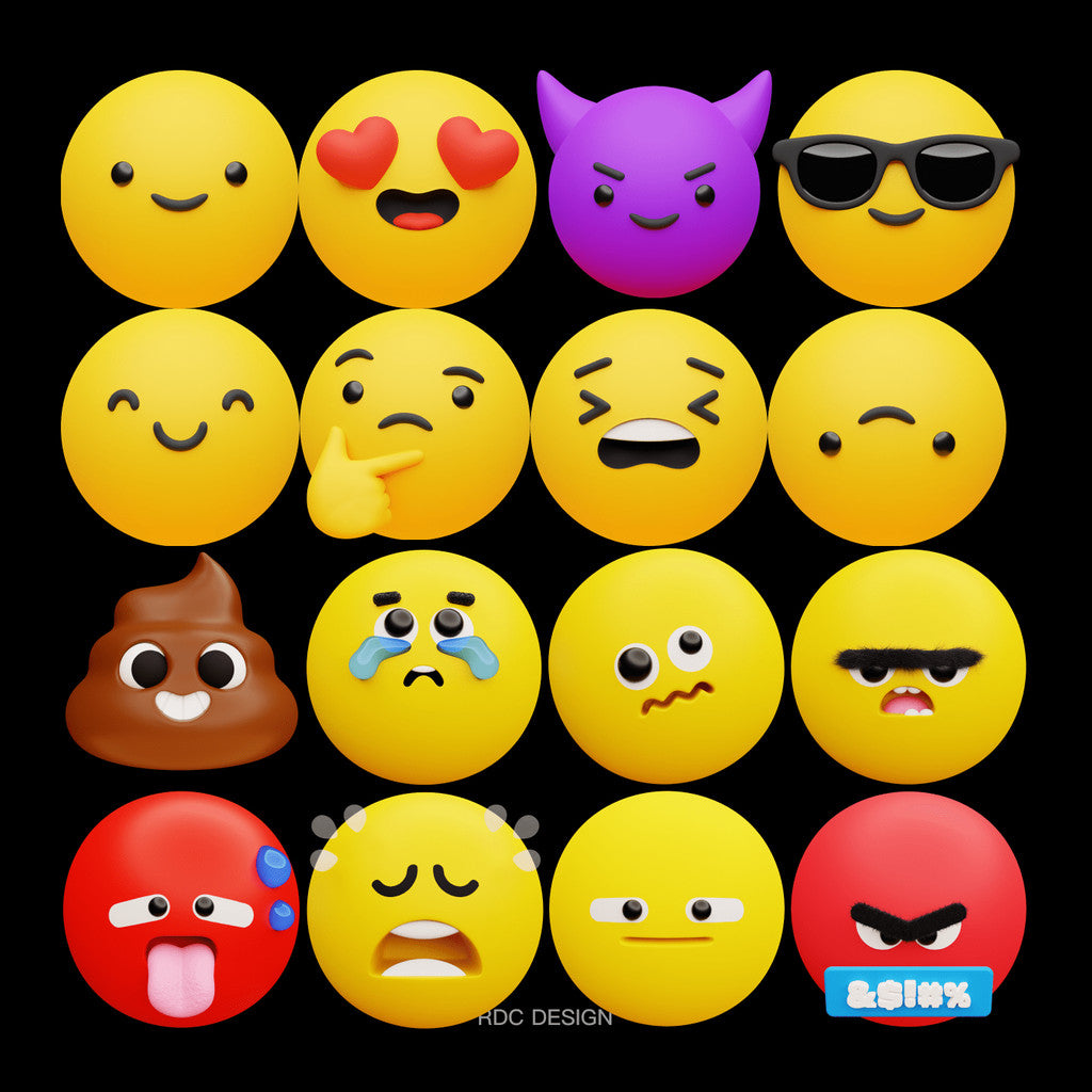 3D MODEL | 😀 220 Cute Emoji & Gesture 3D Models – Blender