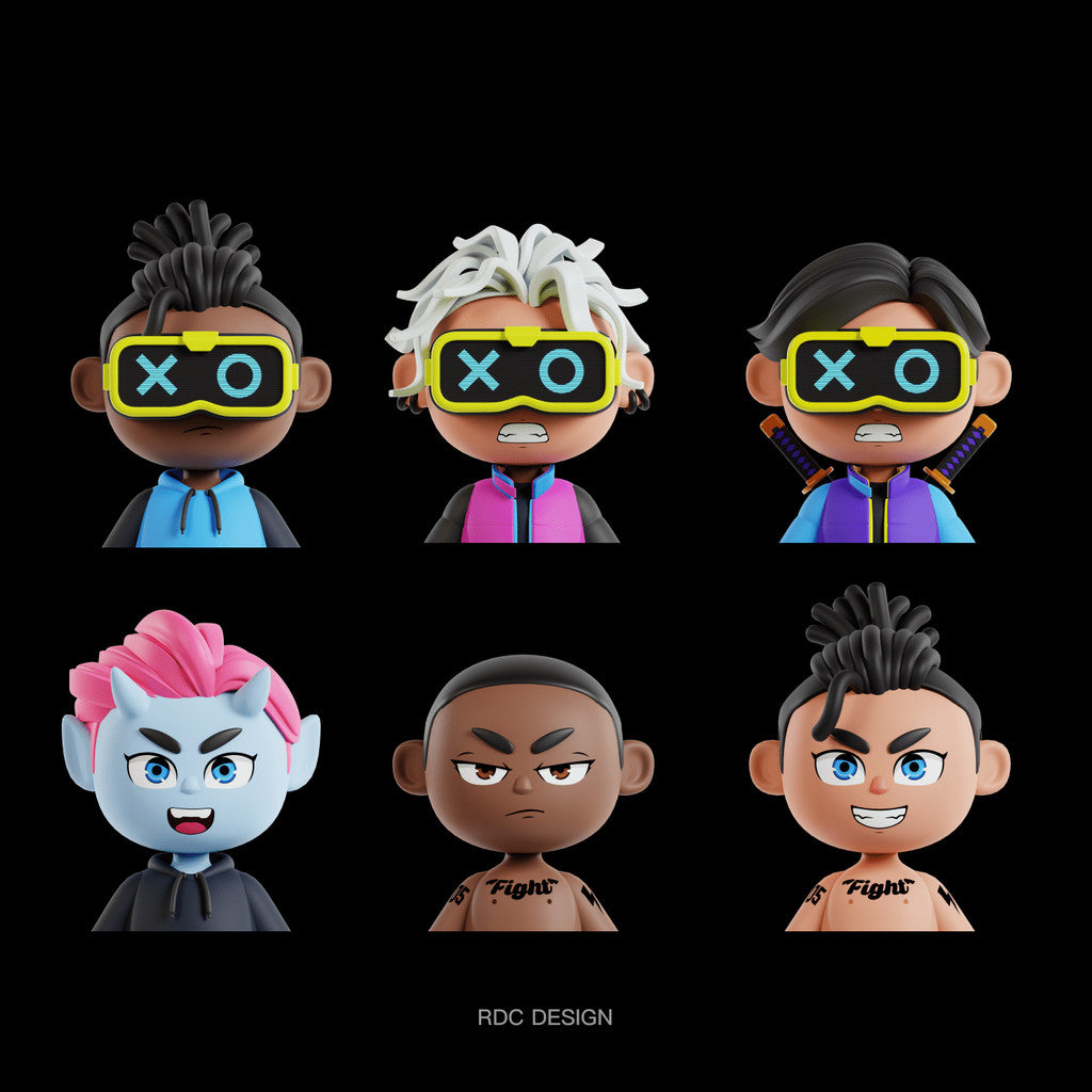 3D MODEL | 🤖 20 Cyberpunk Futuristic Character Avatars – Blender