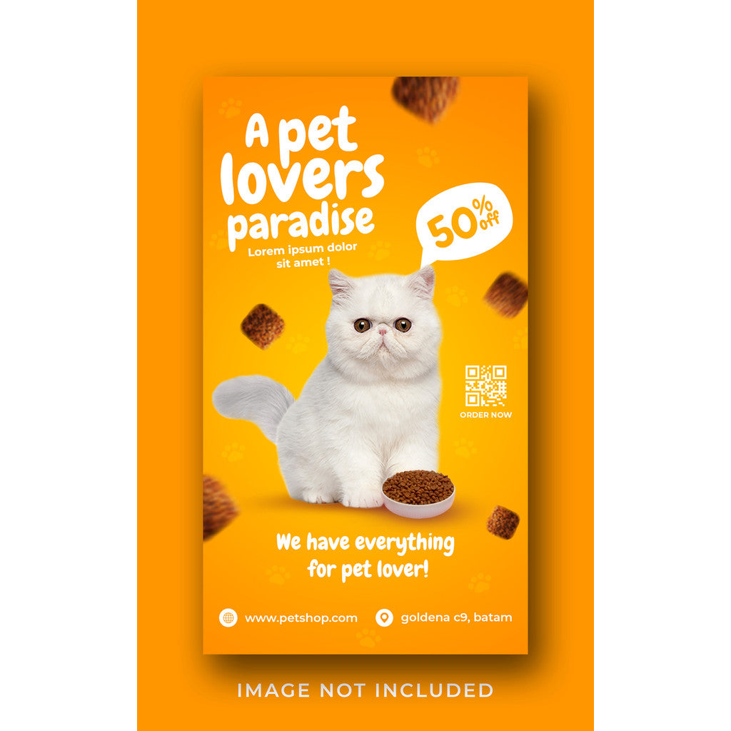 PSD | 🐱 Cute Cat Poster Template – Pet Shop Promo Flyer