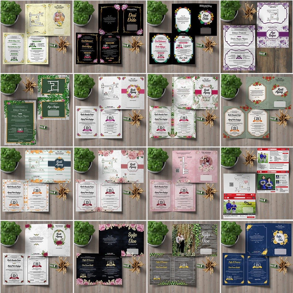 850+ Template Desain Undangan Pernikahan Kekinian Aesthetic Rustic Corel Draw (Format CDR)[ MICHIGO STUDIO ]
