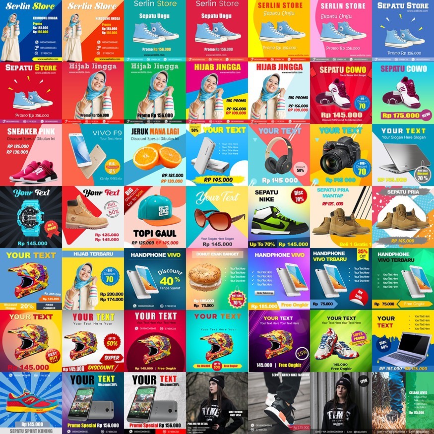 3000 Template Desain dan Video Promosi IG FB Format PPT Power Point Vidpoint dan Graphpoint[ MICHIGO STUDIO ]