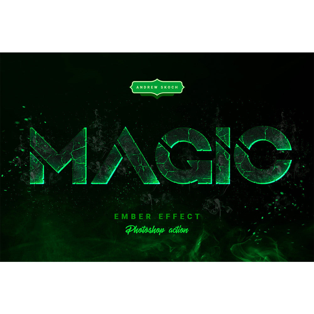 Cool Flame Ashes Font Effect PS Action Brush Pattern Crack Game Burning 3D Text Poster Title
